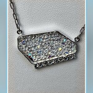 Sabika Winter 20 Reflections Silver Crushed & Black Diam Tiara Crystals Necklace